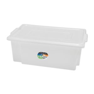 CAIXA PLAST EMPILHÁVEL COM TAMPA 25L 52X32X18CM (0530) em Monte Verde MG