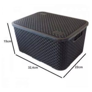 CESTO ORGANIZADOR RATTAN COM TAMPA 32,4X22X15 em Monte Verde MG