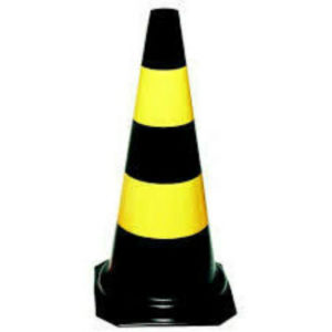 CONE SINALIZAÇÃO 50CM PRETO/AMARELO