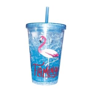 COPO DE ACRÍLICO DECORADO DUPLO COM.CANUDO 550ML