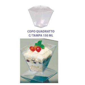 COPO QUADRATTO 150ML COM TAMPA (PCT COM10) (CX COM30X10) em Monte Verde MG