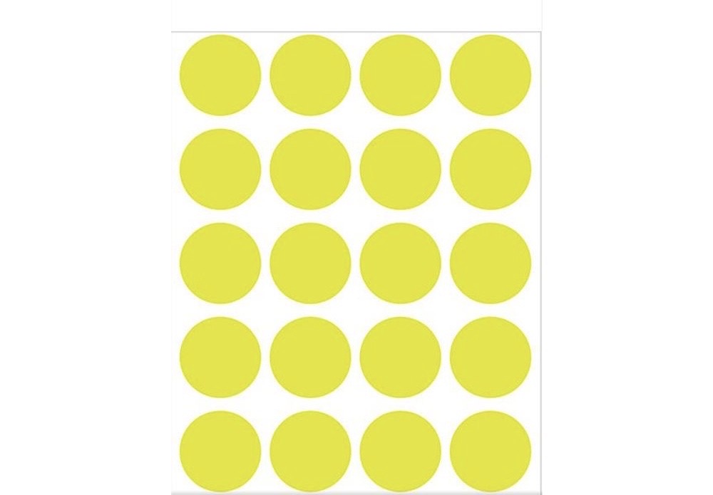 ETIQUETA REDONDA AMAR. FL 15MM (PCT COM210)(60394)