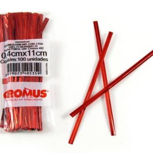 FECHO METALIZADO PARA PRESENTE 11CM VERMELHO(PCT COM100) CROMUS em Monte Verde MG