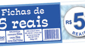 FICHA TAMOIO 5 REAIS COM 50 FOLHAS