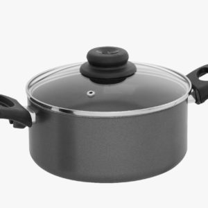 FORT-LAR - CACAROLA SUPER FLON GRAFITE N.24 4,20LTS COM TAMPA DE VIDRO