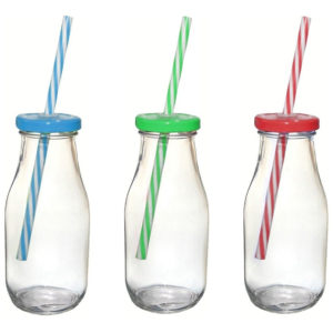 GARRAFA DE VIDRO COM TAMPA E CANUDO em Monte Verde MG