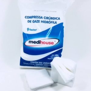 GAZE DE ALGODÃO 7,5X7,5 9FIOS (PCT COM500) COMPRESSA em Monte Verde MG