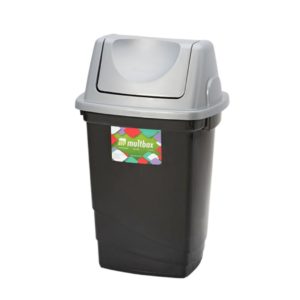 MULTBOX LIXEIRA BASCUL PRATA 30 LTS