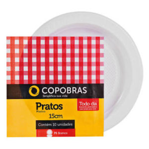 PRATO DE PLÁSTICO RASO  N.15 BRANCO COM10 (CX COM100PCT) em Monte Verde MG