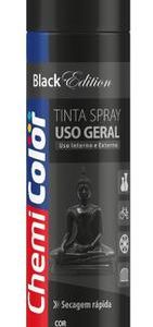TINTA SPRAY PRETO BRILHANTE CHEMI COLOR