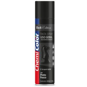 TINTA SPRAY PRETO FOSCO CHEMI COLOR